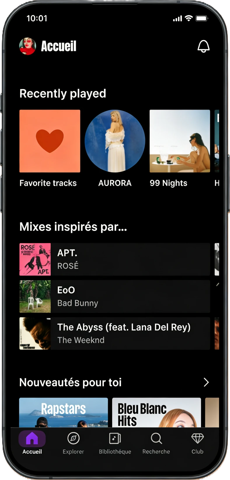 Aperçu du projet Deezer